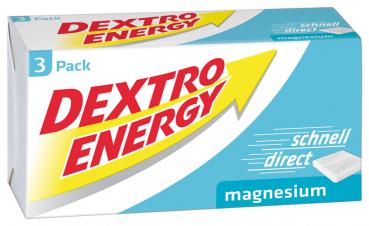 Dextro Energy Traubenzucker Magnesium, 3er-Würfel, 24 Stück, 138 Gramm