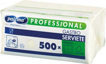Paloma Servietten "Professional" weiss, 1-lagig, 24 x 24 cm, 1/4 Folding