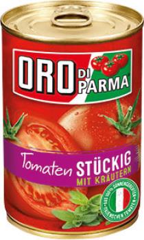 Oro di Parma Tomaten stückig mit Kräutern, 400 Gramm Dose