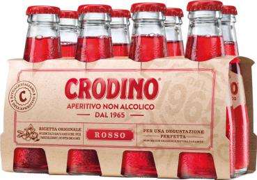 Crodino Rosso Bitteraperitif, alkoholfrei, 8 x 100 ml Flasche