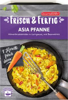 Inzersdorfer Frisch & Fertig Asia Pfanne, Hühnerbruststreifen in Currysauce mit Basmatireis