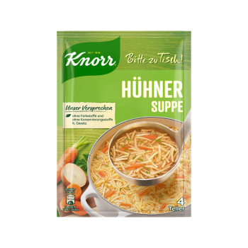 Knorr Bitte zu Tisch! Hühnersuppe mit Eiernudeln, 4 Teller, 92g