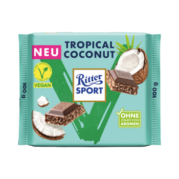 700067 Ritter Sport Vegan Tropical Coconut, 100g