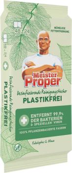 Meister Proper Desinfizierende Reinigungstücher Plastikfrei Eukalyptus & Minze, aus 100 % pflanzenbasierten Fasern, 24 Stück