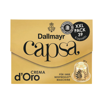 Dallmayr Capsa Crema d Oro 5 XXL, Nespresso kompatibel, 39 Aluminium Kaffeekapseln, 218g