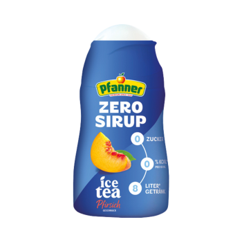 Pfanner ZERO Sirup Ice Tea Pfirsich, 1 zu 140 verduennbar, ergibt 8 Liter, EINWEG  PET, 57 ml
