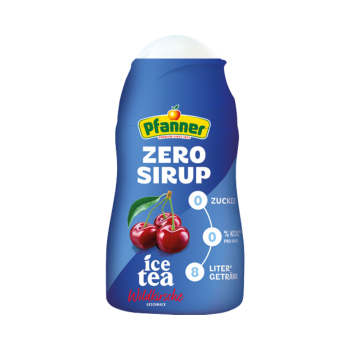 Pfanner ZERO Sirup Ice Tea Wildkirsche, 1 zu 140 verduennbar, ergibt 8 Liter, EINWEG PET, 57 ml