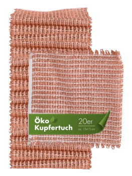 Haushalt und Genuss Kupfertuch 5 Stück Set Kratzfrei für Edelstahl Ceranfeld Glas & Grillrost Kupferlappen ca. 15x15 cm rostet nicht langlebig & umweltfreundlich, 80g