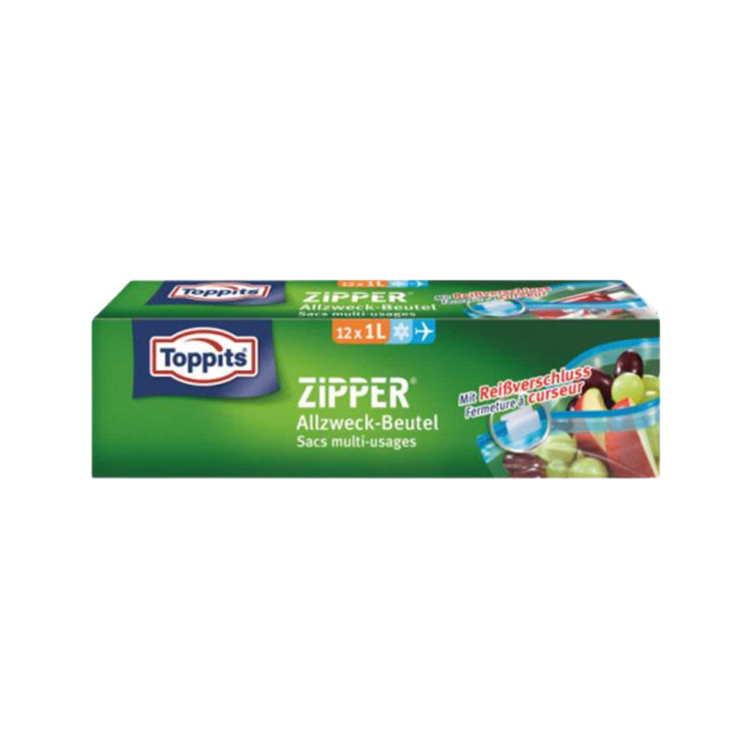 Toppits Zipper Allzweckbeutel 1L, 12 Stück