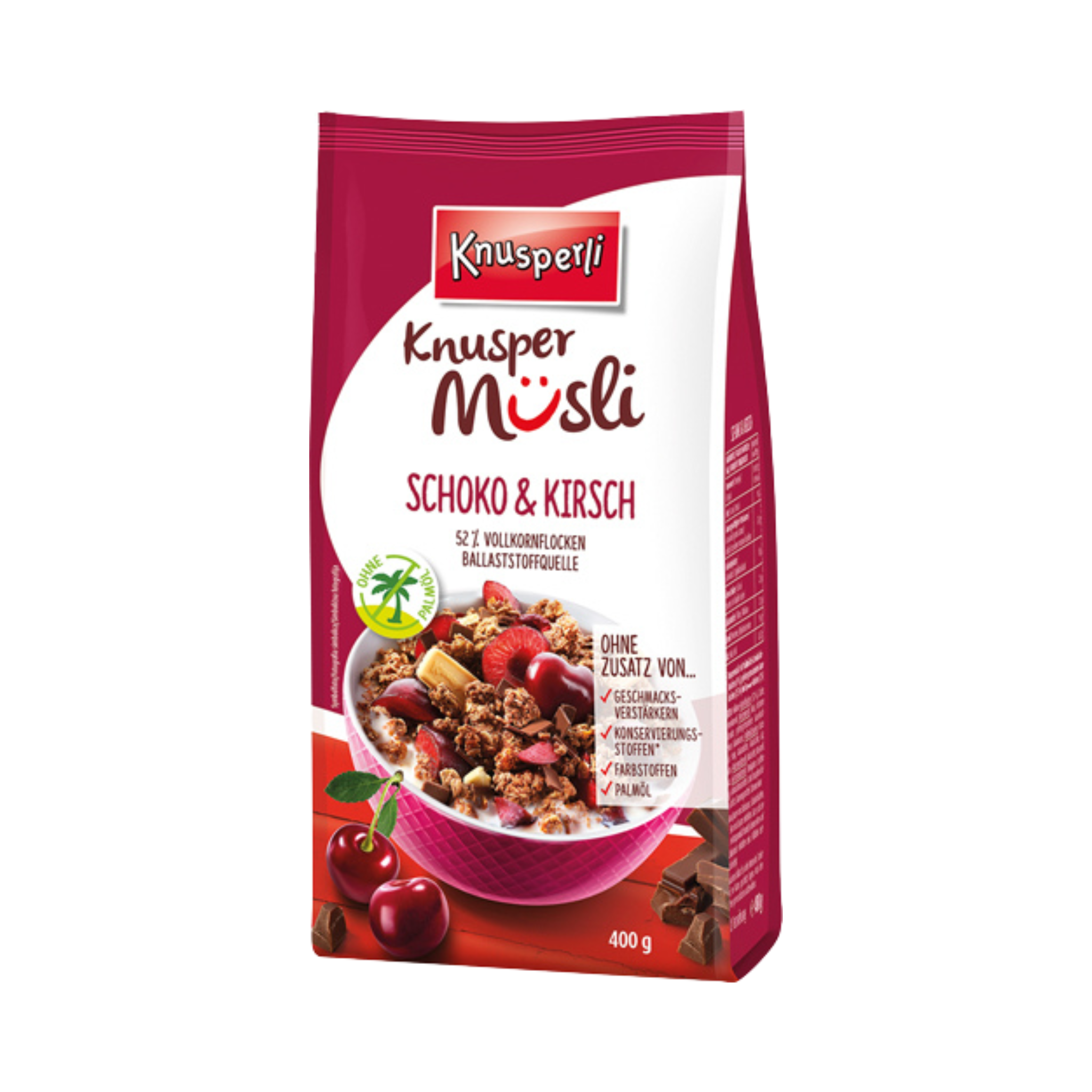 Knusperli Knusper Müsli Schoko & Kirsch, 400 Gramm