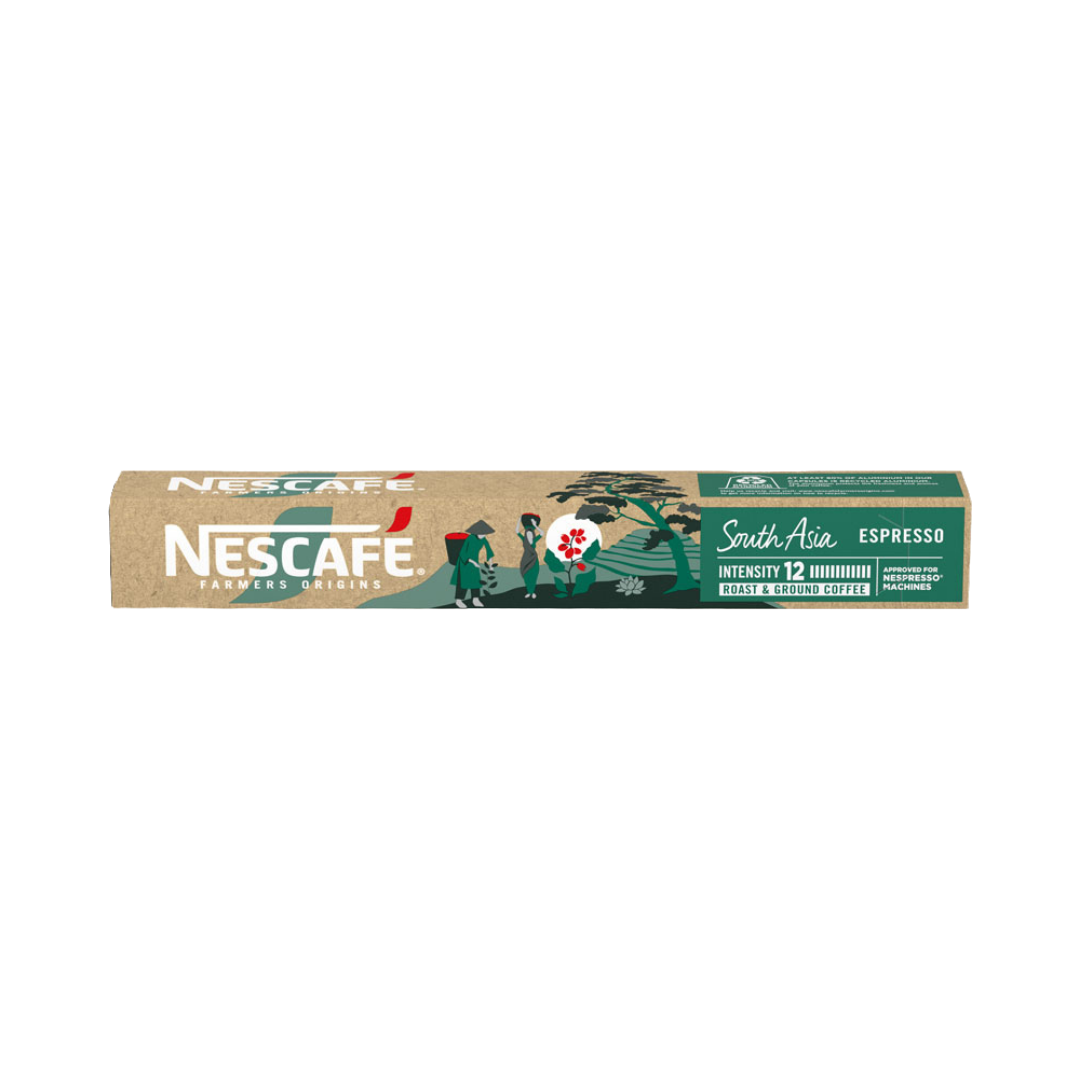 Nescafé Farmers Origins South Asia Espresso 12, 10 Aluminium­ Kaffeekapseln, 46g