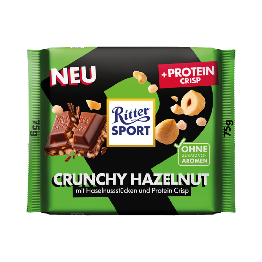Ritter Sport + Protein Crisp Crunchy Hazelnut, 75g