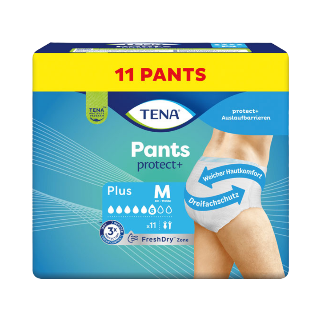 TENA Pants protect + Größe L (Hüftumfang 100 bis 135 cm), schwere Blasenschwäche, 11Stk