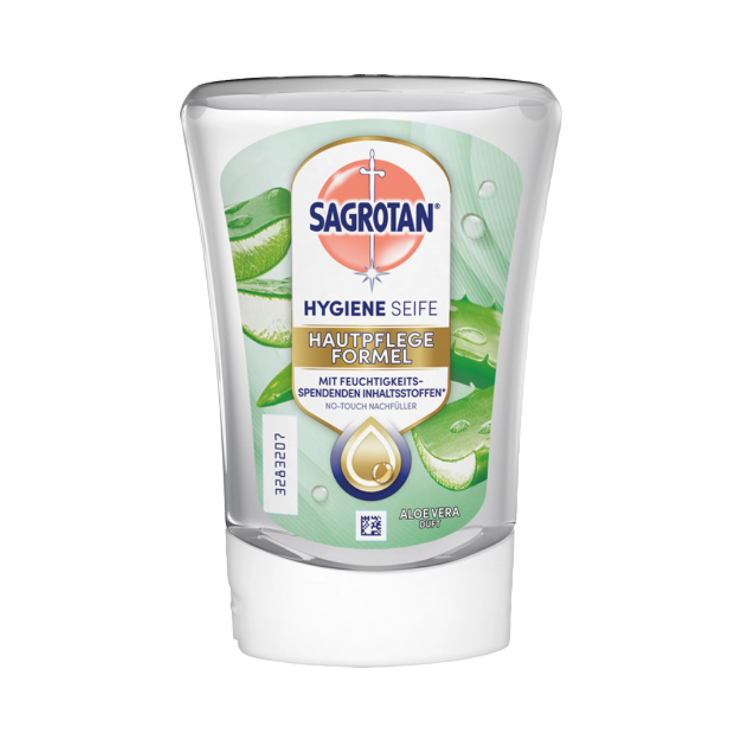 Sagrotan No­Touch Nachfüllung Hygieneseife Hautpflegeformel Aloe Vera Duft, für autom. Seifenspender, 250ml