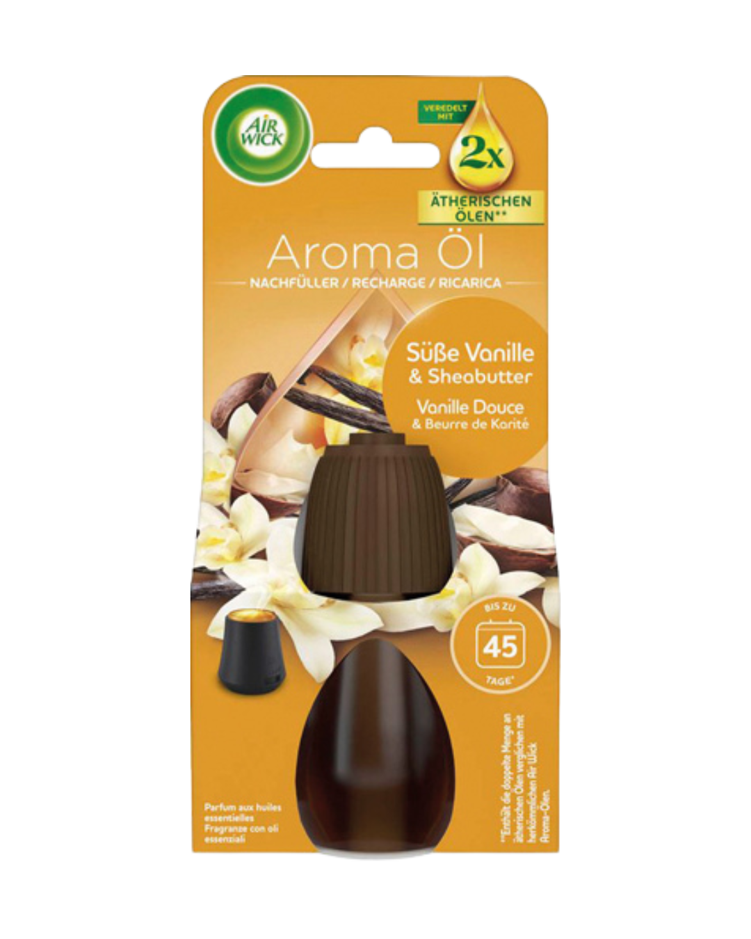 Air Wick Aroma OEl Suesse Vanille und Sheabutter, NACHFUELLUNG Flakon, 20ml