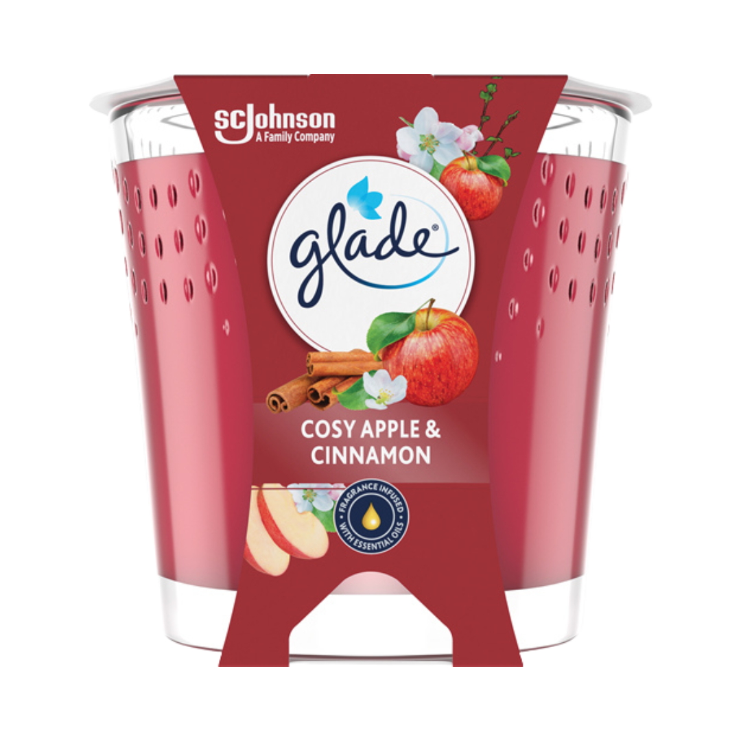 Glade Duftkerze Cosy Apple & Cinnamon, im Glas, 112g