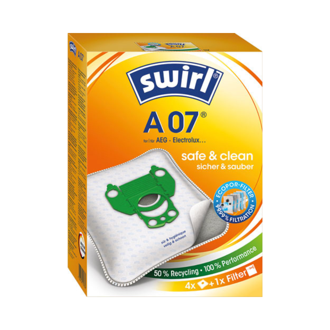 Swirl Staubbeutel A 07 Micropor Plus Anti-Allergen-Filter, 4 Stück