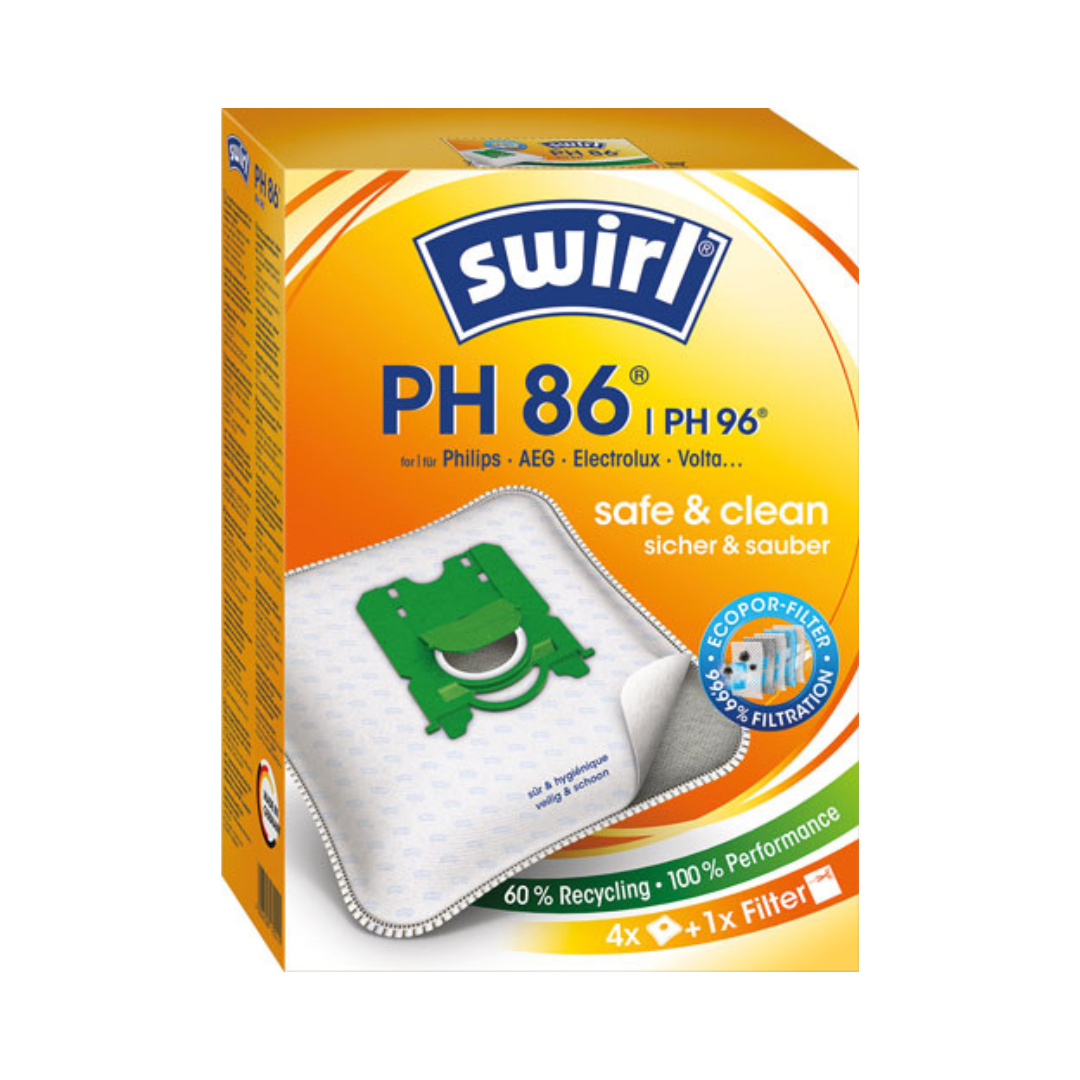 Swirl Staubbeutel PH 86 Micropor Plus Anti-Allergen-Filter, 4 Stück