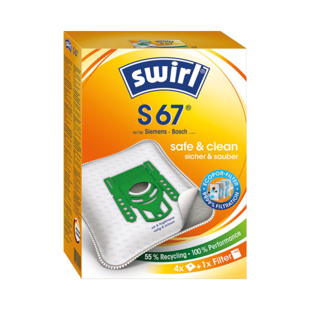 Swirl Staubbeutel S 67 Micropor Plus Anti-Allergen-Filter, 4 Stück