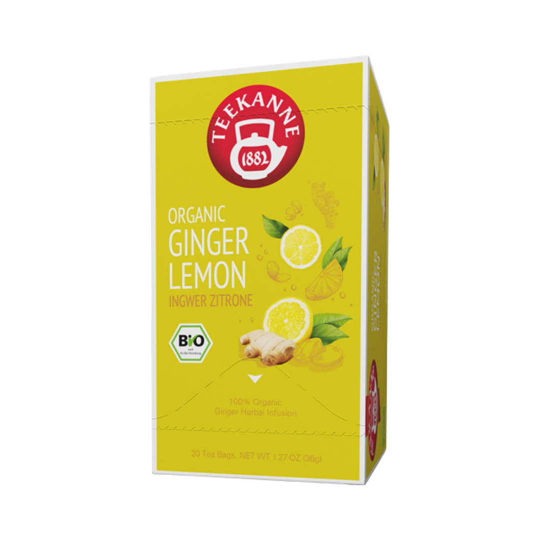 Teekanne BIO Organic Ginger Lemon Ingwer­Zitrone, Bio Grüntee, Teebeutel im Kuvert, 2. Entnahmefach/displaytauglich, 36g