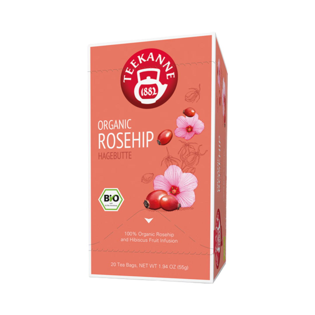 Teekanne BIO Organic Rosehip Hagebutte, Bio Früchtetee, Teebeutel im Kuvert, 2. Entnahmefach/displaytauglich, 55g