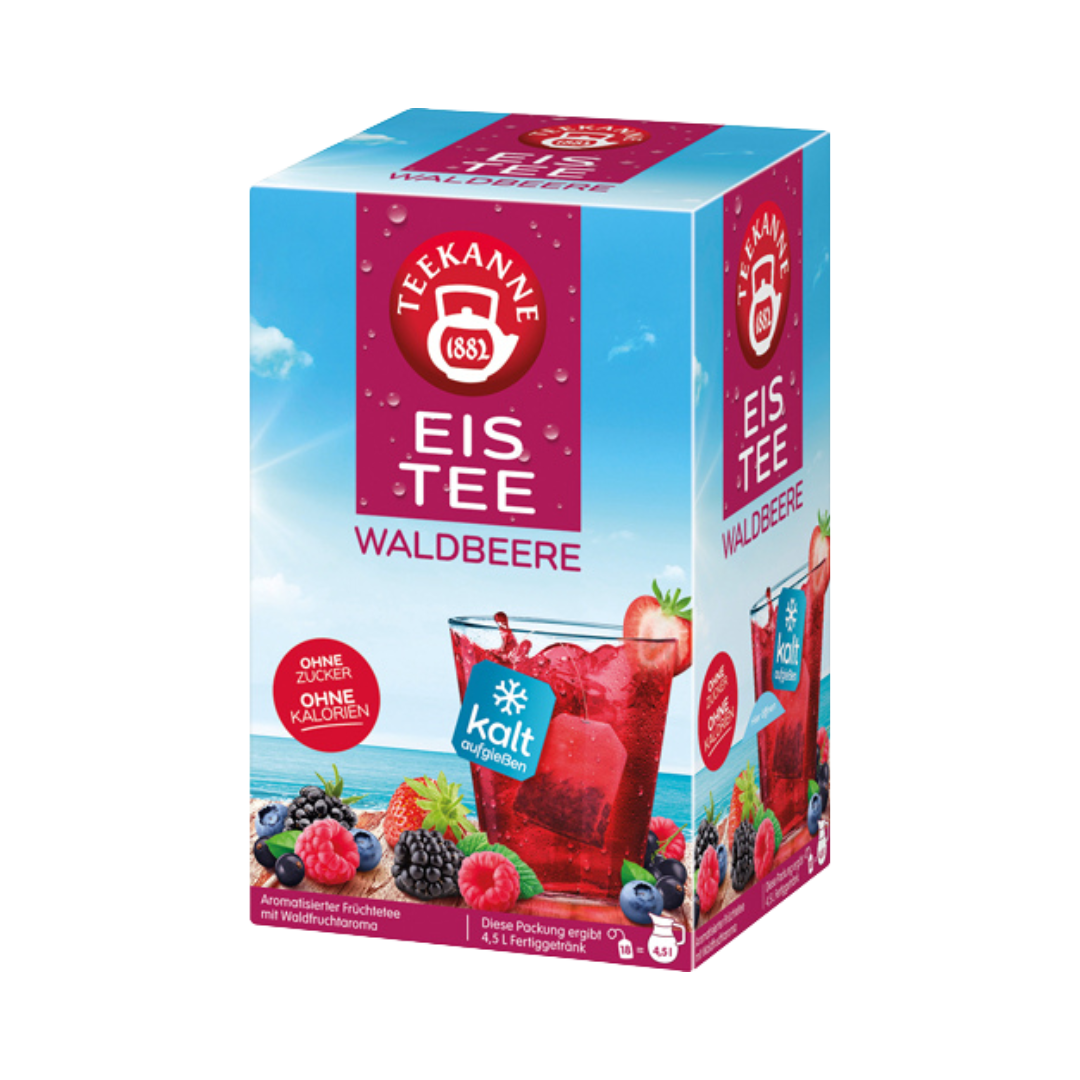 Teekanne Eistee Waldbeere, Teebeutel zum kalt aufgiessen, 1 Beutel für ca. 250 ml Wasser, 45g