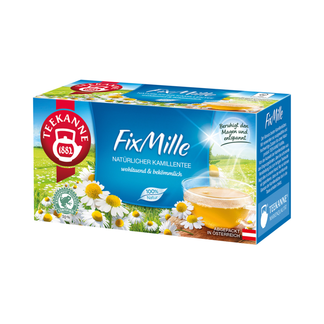 Teekanne FixMille Kamillentee, Kräutertee, 20 Teebeutel im Kuvert, 30g