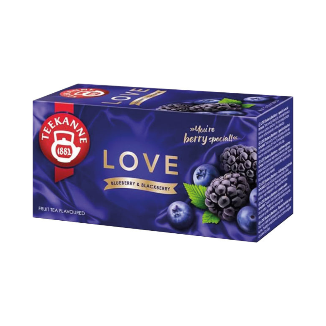 Teekanne Früchtegarten LOVE Blueberry & Blackberry, Teebeutel im Kuvert, 45g
