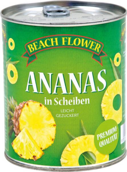Beach Flower Ananas-Scheiben, leicht gezuckert, 490g