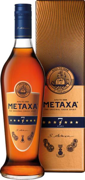 METAXA 7 Stern Amphora, 40 % Vol.Alk., Griechenland, im Geschenkkarton