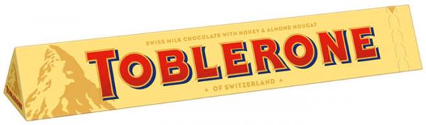 Toblerone Milch, Schweizer Milchschokolade mit Honig und Mandel