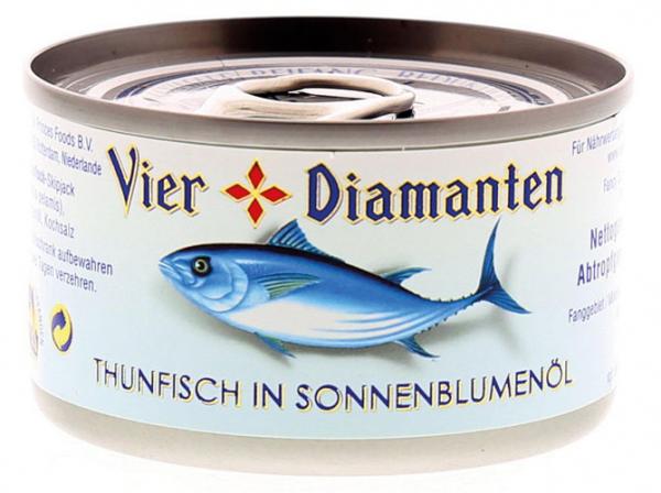 Vier Diamanten Thunfisch in Sonnenblumenöl