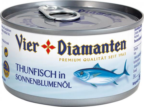 Vier Diamanten Thunfisch in Sonnenblumenöl