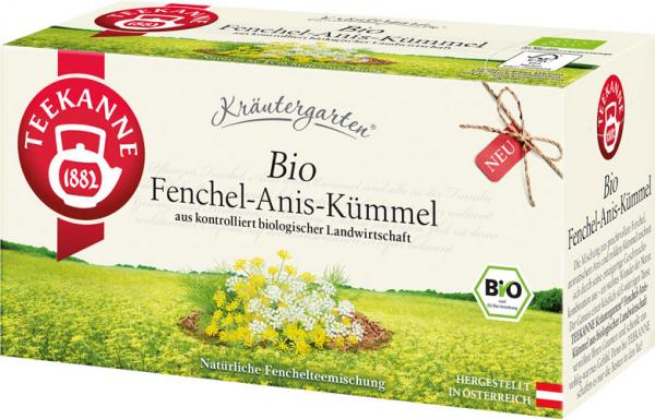 Teekanne Kräutergarten Bio Fenchel-Anis-Kümmel, Teebeutel im Kuvert