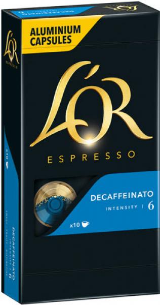 L'OR Espresso Decaffeinato 6, Nespresso-kompatibel, koffeinfrei, 10 Kaffeekapseln