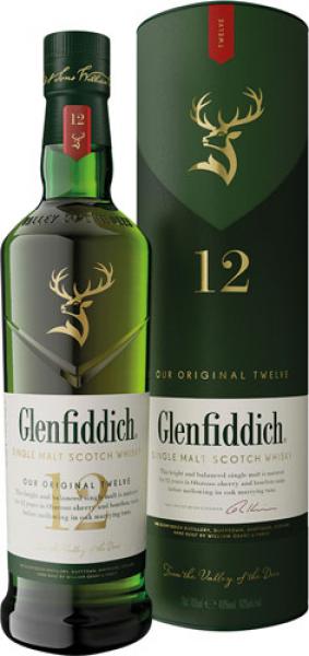 Glenfiddich Single Malt Scotch Whisky 12 Years, 40 % Vol.Alk., Schottland, in Geschenkdose