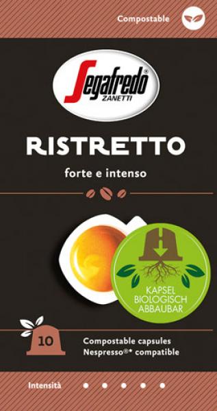 Segafredo Zanetti Ristretto 5, Nespresso-kompatibel, kompostierbar, 10 Kaffeekapseln
