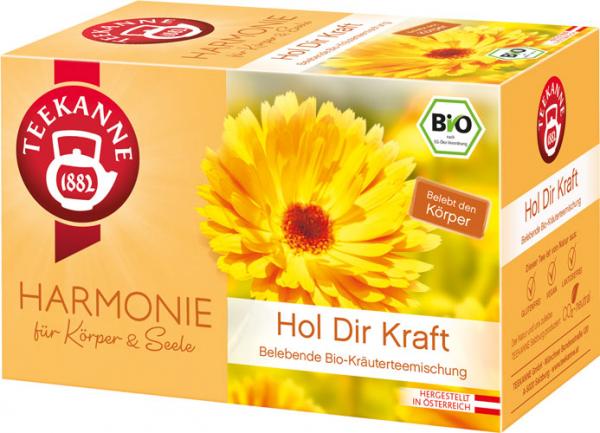 Teekanne Harmonie Bio Hol Dir Kraft, belebende Kräuterteemischung, 20 Teebeutel im Kuvert
