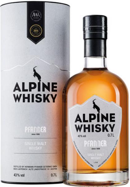 Pfanner Alpine Single Malt Whisky, 43 % Vol.Alk., Österreich, in Geschenkdose