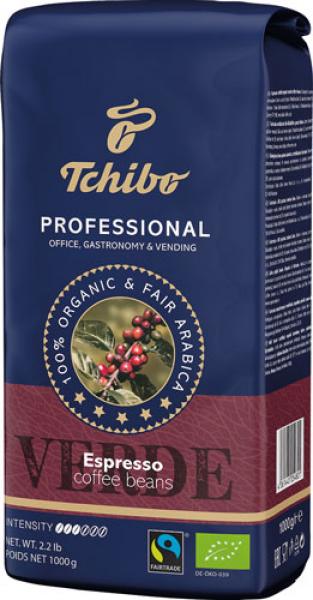 Tchibo Professional Verde Fairtrade Bio Espresso, 5* Barista-Qualität, Ganze Bohne