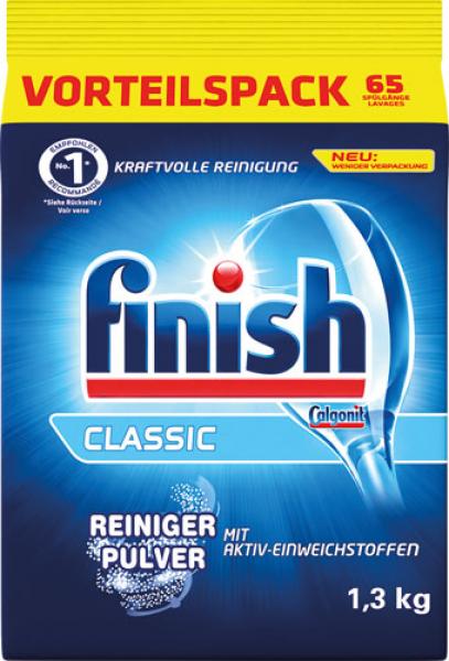 finish Classic Reiniger-Pulver, Basis-Reinigung für ca. 65 Spülgänge, 1,3kg