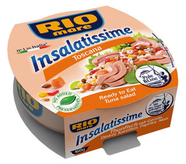 Rio Mare MSC Insalatissime Toscana, Thunfisch-Salat mit Gerste, Dinkel und Karotten, essfertig