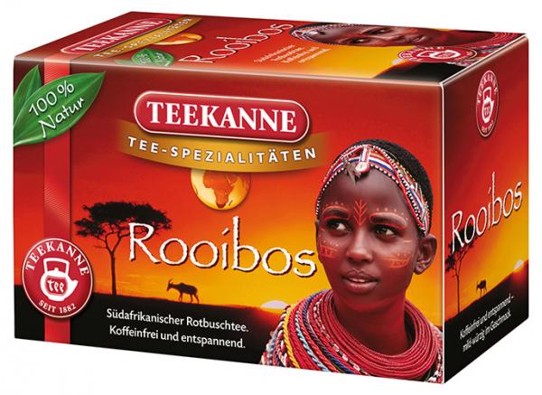 Teekanne Rooibos, Rotbuschtee, Teebeutel im Kuvert