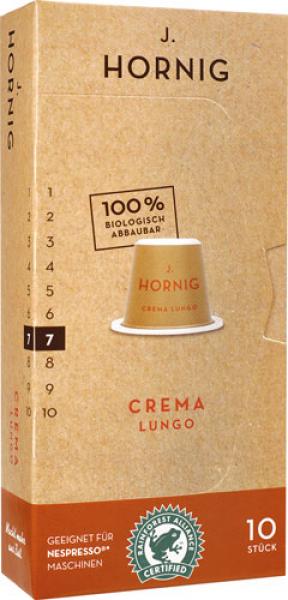 J. Hornig Crema Lungo 7, Nespresso-kompatibel, kompostierbar, 10 Kaffeekapseln