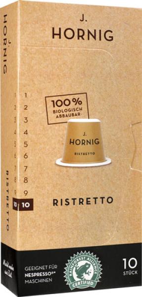 J. Hornig Ristretto, Nespresso-kompatibel, kompostierbar, 10 Kaffeekapseln