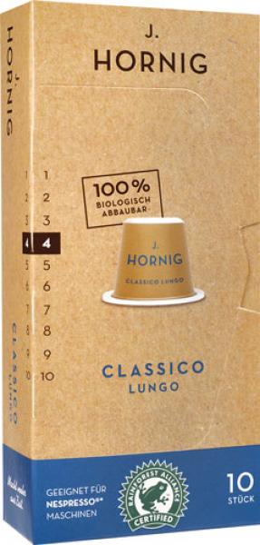 J. Hornig Classico Lungo 4, Nespresso-kompatibel, kompostierbar, 10 Kaffeekapseln