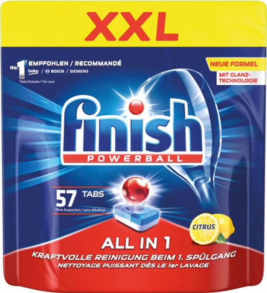 finish All-in-1 XXL Powerball-Tabs CITRUS Kraftvolle Reinigung, inkl. Salz- und Klarspülfunktion