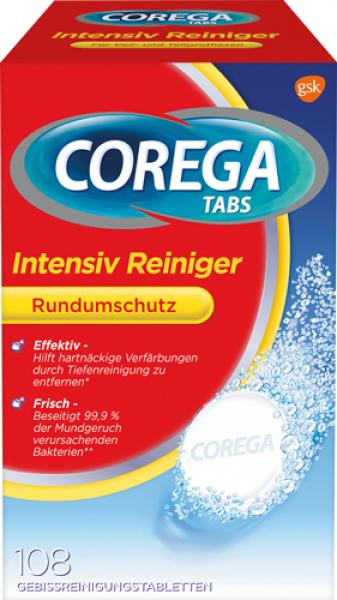 Corega Intensiv-Reiniger Tabs Rundumschutz, Gebissreinigungstabletten für Voll- und Teilprothesen