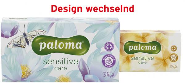 Paloma Kosmetiktücher-Box Sensitive Care Shea Butter Balsam, 3-lagig, Design wechselnd, 80 Stück Packung