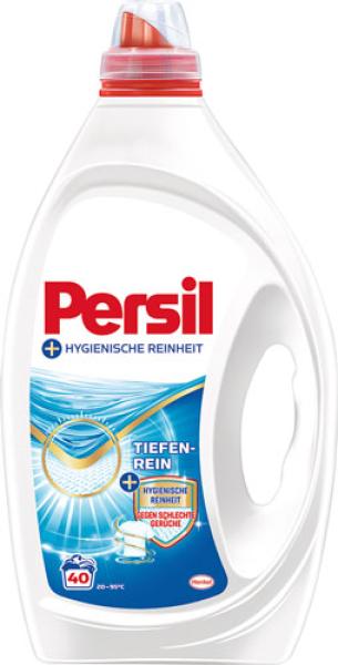 Persil Gel + Hygienische Reinheit Tiefenrein, gegen schlechte Gerüche, flüssig 40 WG, 2 Liter